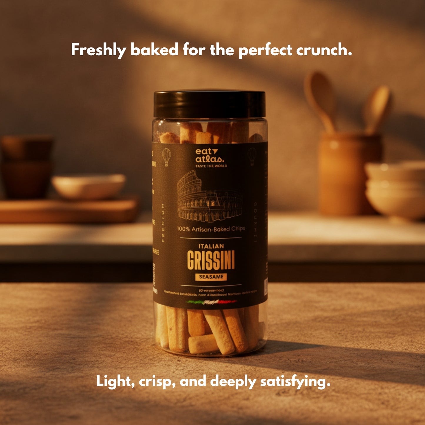 Italian Grissini Baked Sticks – Ultra-Crispy, No Palm Oil, Just Add Dip (100gm)