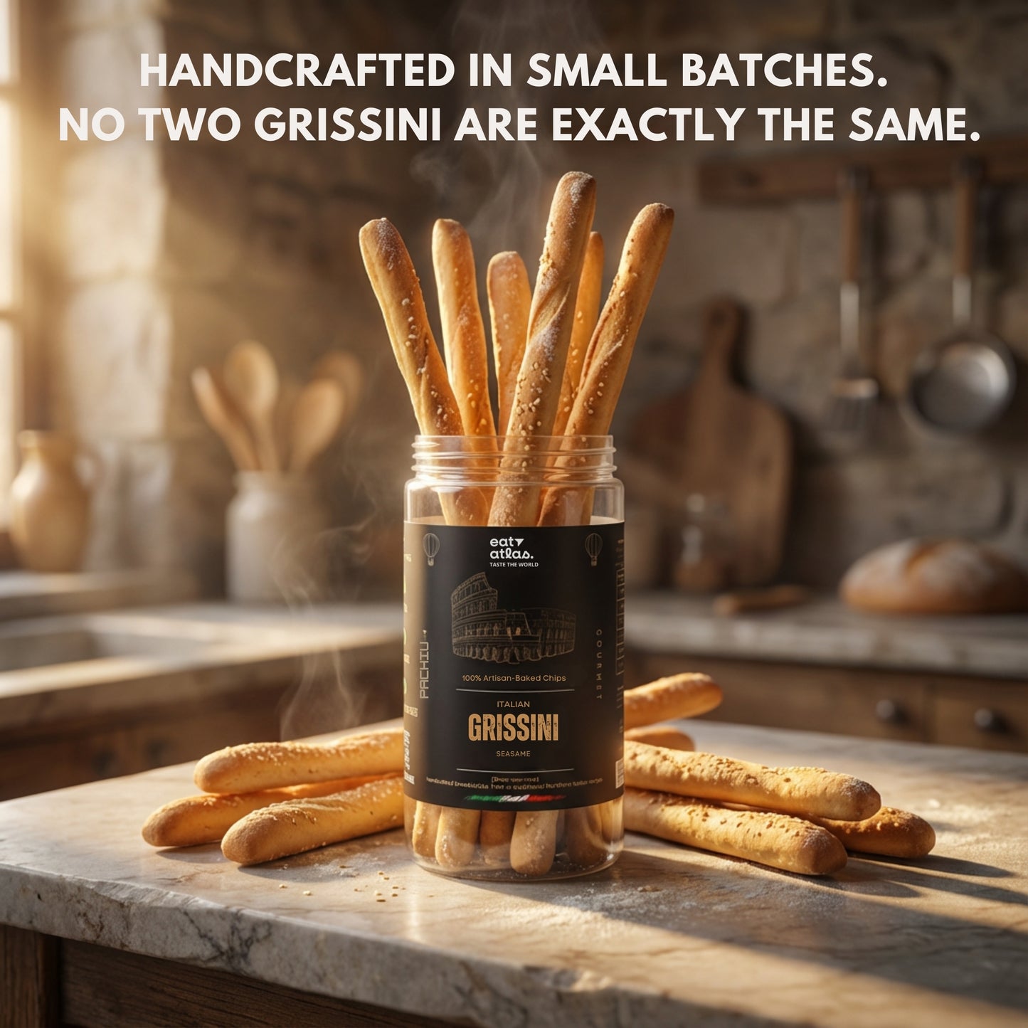 Italian Grissini Baked Sticks – Ultra-Crispy, No Palm Oil, Just Add Dip (100gm)