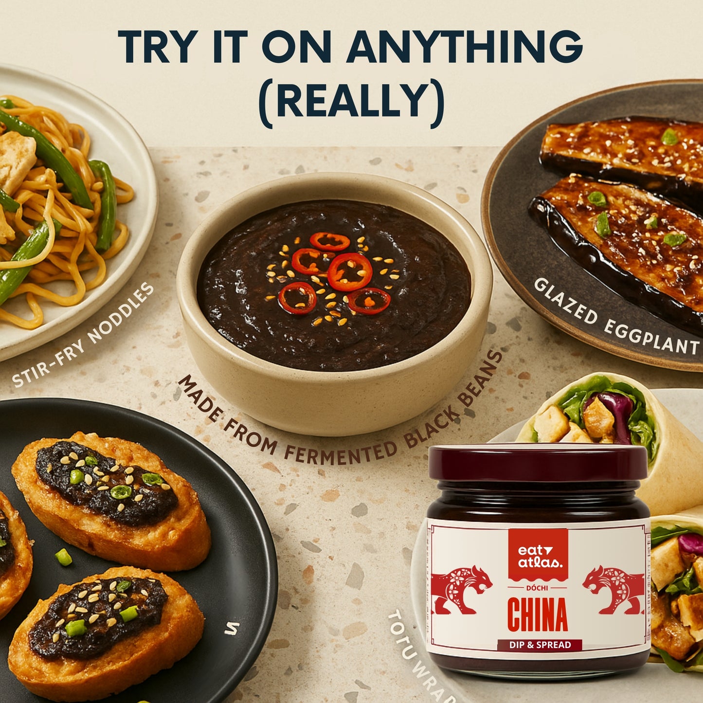 Eat Atlas Discovery Box – 3 International Dips + 2 Baked Lavash Chips