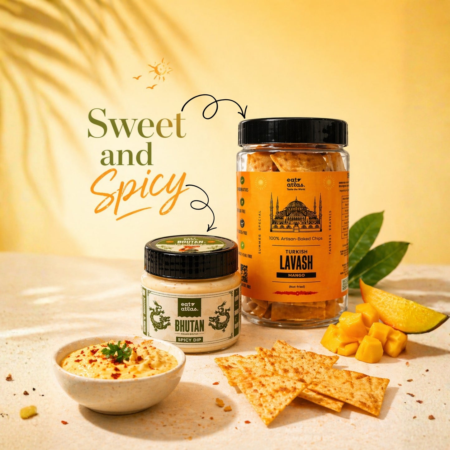 Sweet Meets Heat Combo | Mango Lavash + Bhutan Ema Datshi Dip | Summer Special Pairing | 85 g + 100 g