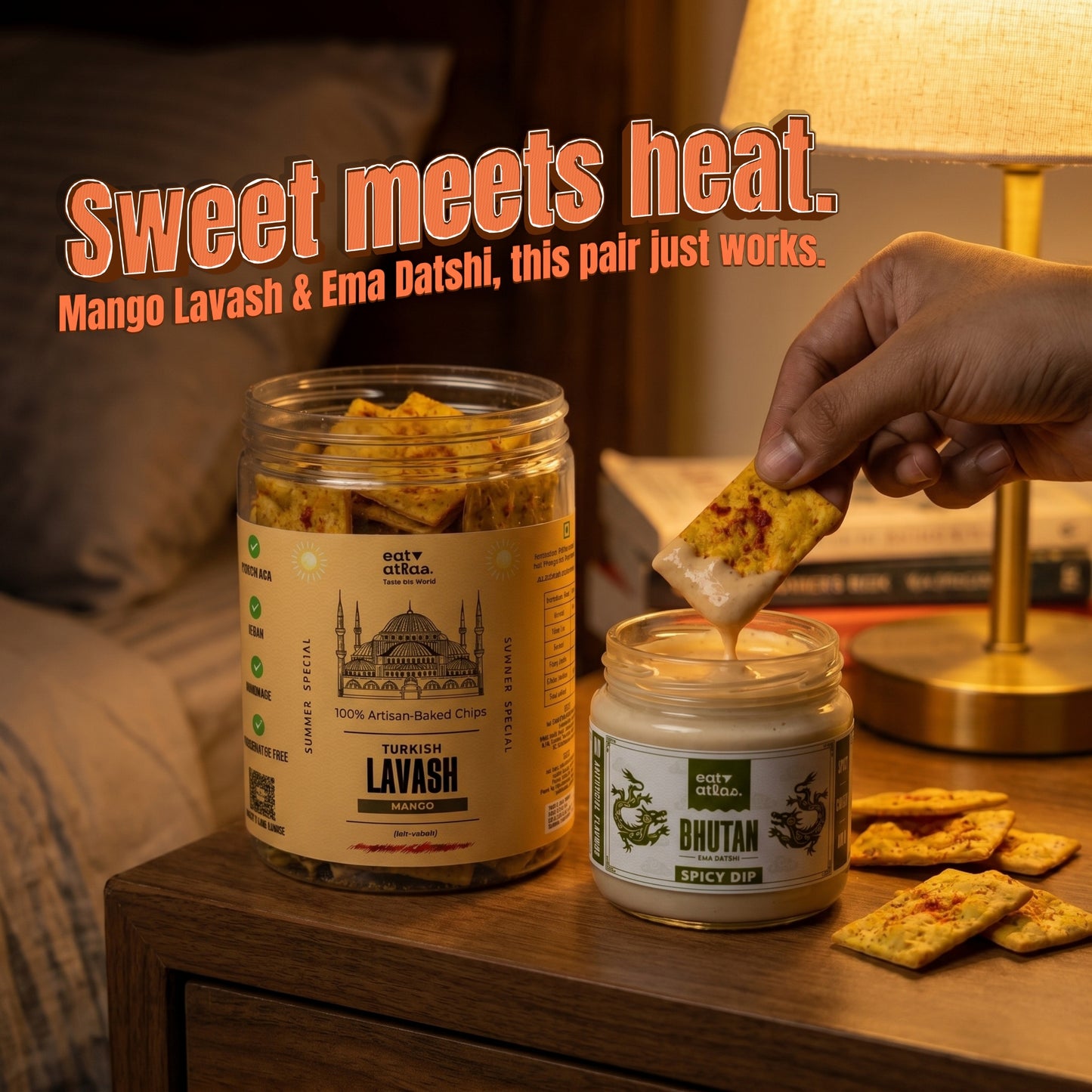 Sweet Meets Heat Combo | Mango Lavash + Bhutan Ema Datshi Dip | Summer Special Pairing | 85 g + 100 g