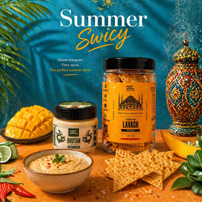 Sweet Meets Heat Combo | Mango Lavash + Bhutan Ema Datshi Dip | Summer Special Pairing | 85 g + 100 g