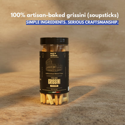 Italian Grissini Baked Sticks – Ultra-Crispy, No Palm Oil, Just Add Dip (100gm)