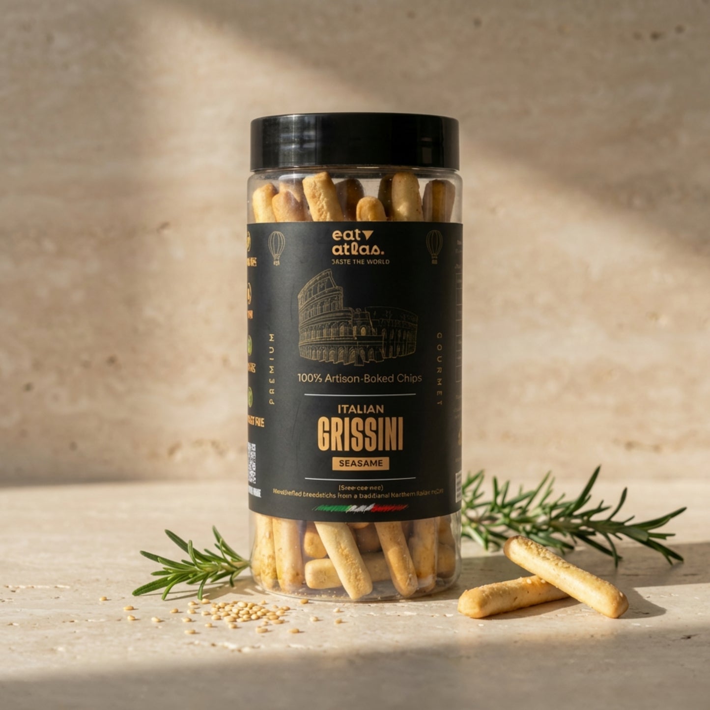 Italian Grissini Baked Sticks – Ultra-Crispy, No Palm Oil, Just Add Dip (100gm)