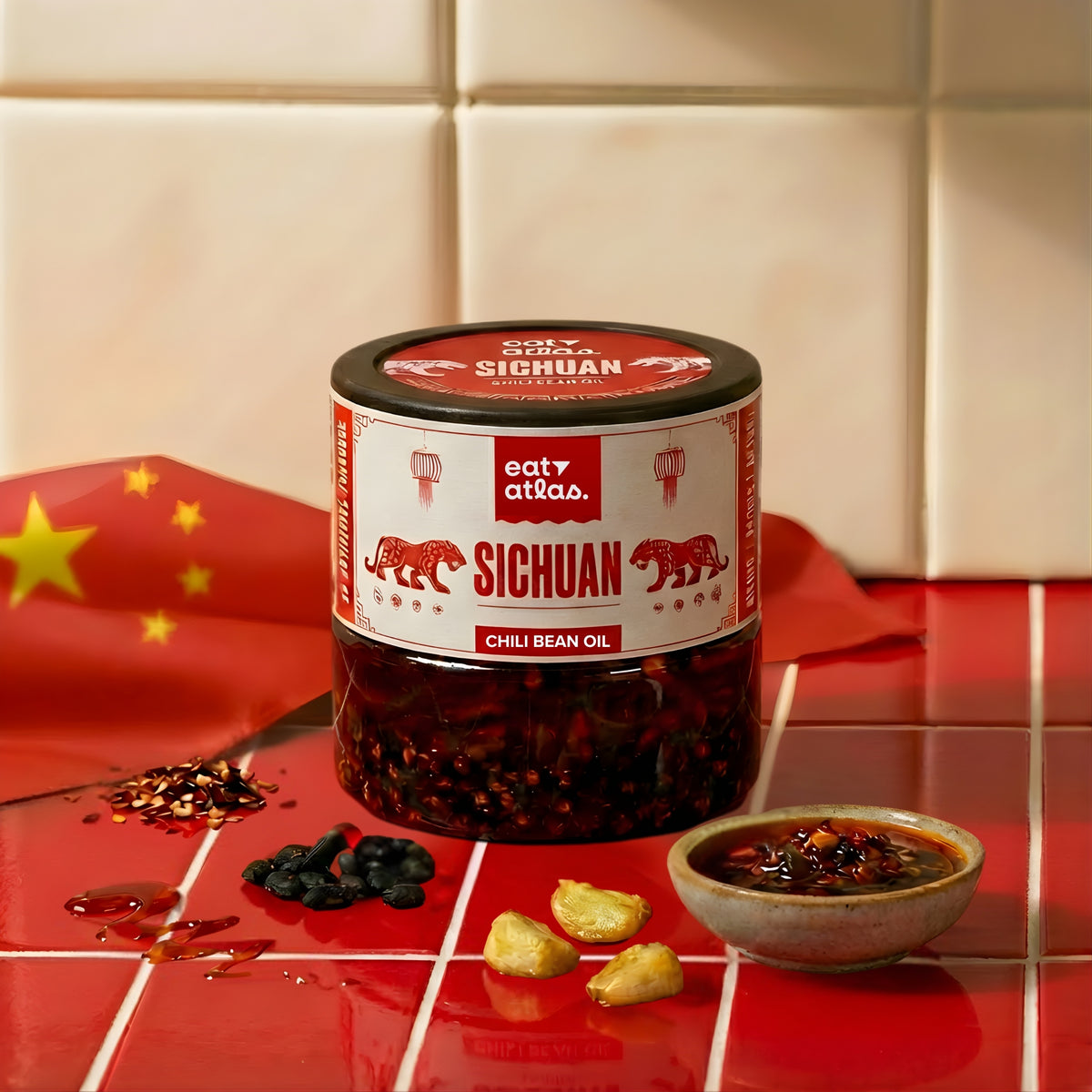 Sichuan’s Chilli Bean Oil | Fermented Black Bean Versatile Oil for a unique spicy kick | Dip of Sichuan, China | Veg Ready-to-Eat | 200gms (B2G2))