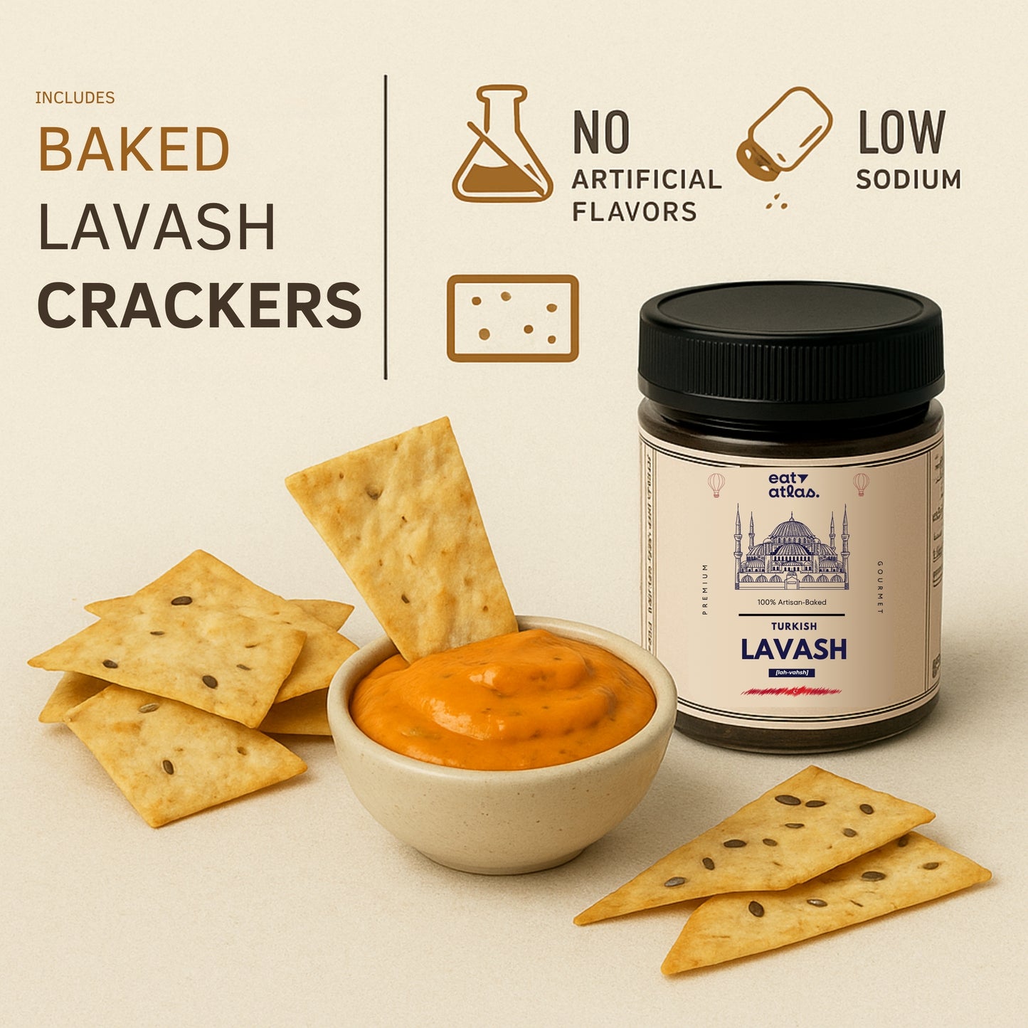 Seasame Lavash Baked Lavash Chips – Ultra-Crispy, No Palm Oil, Just Add Dip (85g)