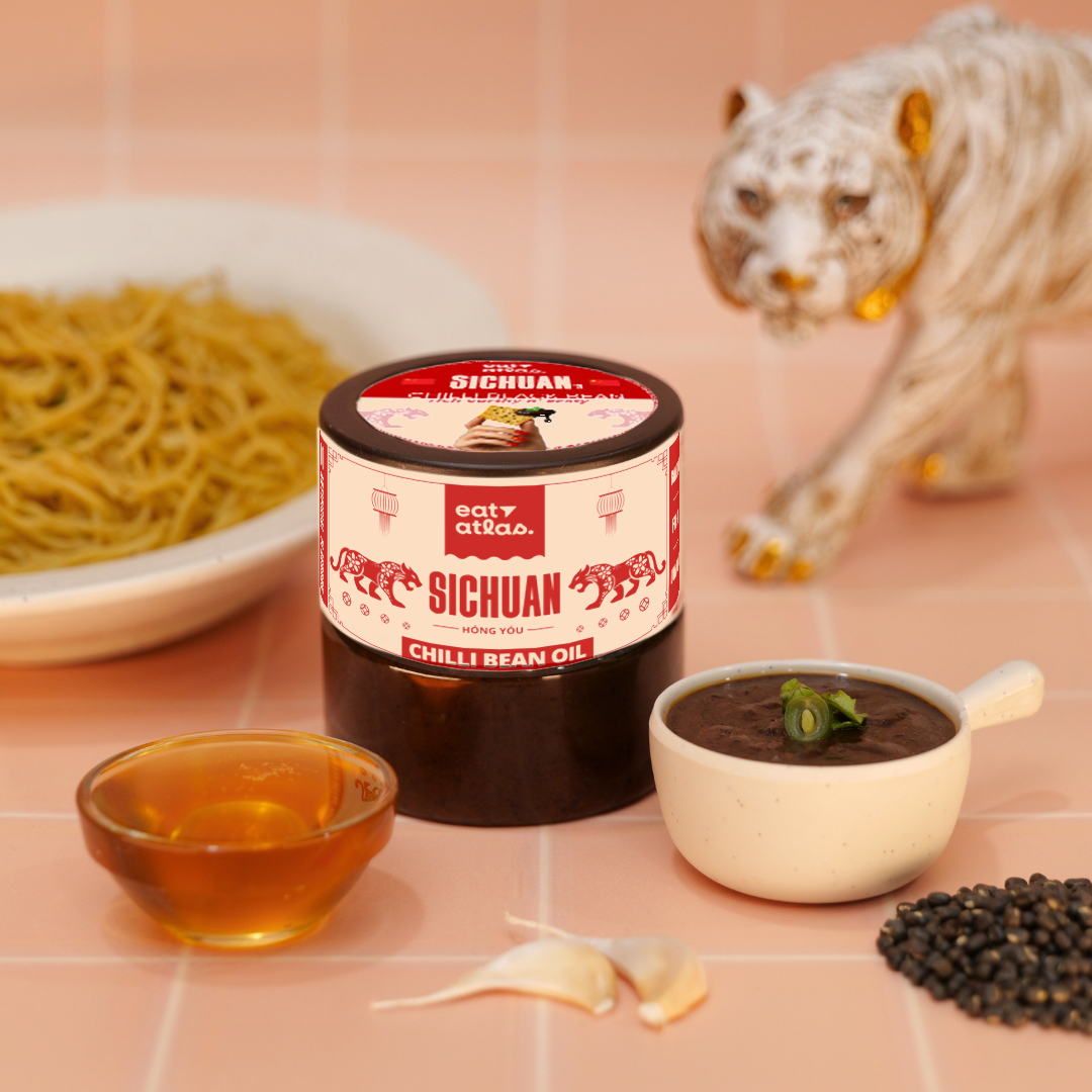 Sichuan’s Chilli Bean Oil | Fermented Black Bean Versatile Oil for a unique spicy kick | Dip of Sichuan, China | Veg Ready-to-Eat | 200gms (B2G2))