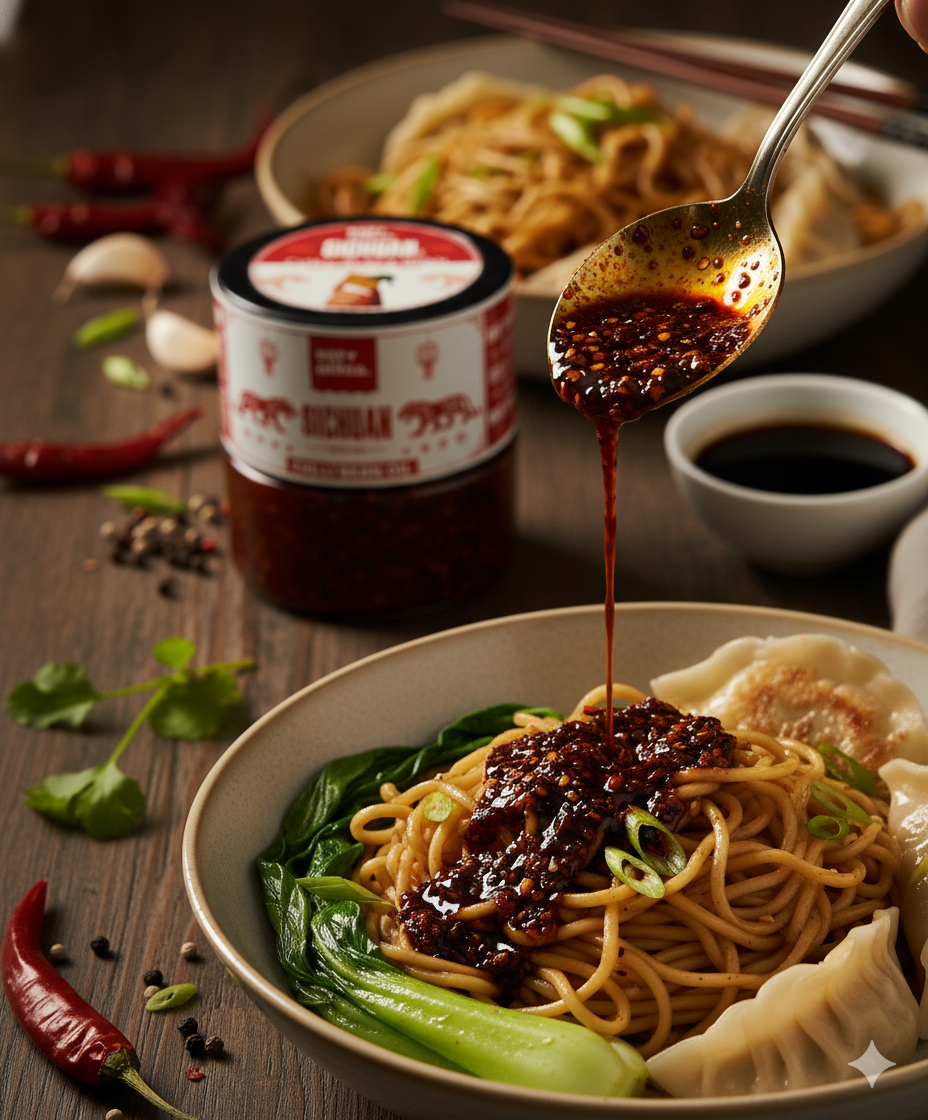 Sichuan’s Chilli Bean Oil | Fermented Black Bean Versatile Oil for a unique spicy kick | Dip of Sichuan, China | Veg Ready-to-Eat | 200gms