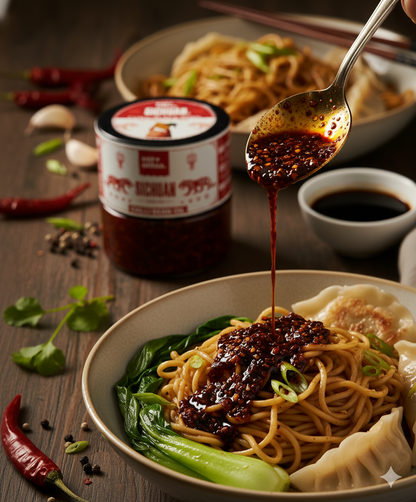 Sichuan’s Chilli Bean Oil | Fermented Black Bean Versatile Oil for a unique spicy kick | Dip of Sichuan, China | Veg Ready-to-Eat | 200gms