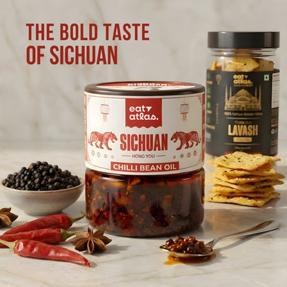 Sichuan’s Chilli Bean Oil | Fermented Black Bean Versatile Oil for a unique spicy kick | Dip of Sichuan, China | Veg Ready-to-Eat | 200gms